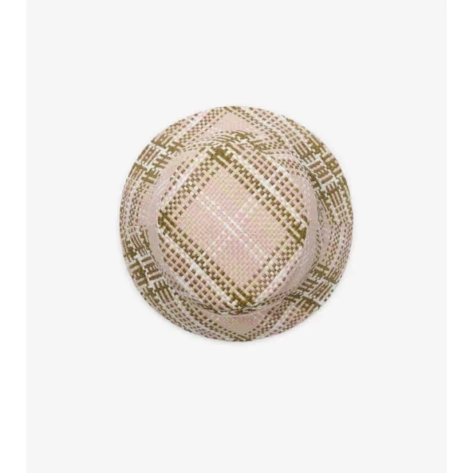 Bucket-Hut mit Raffia-Optik und Ritter-Stempel