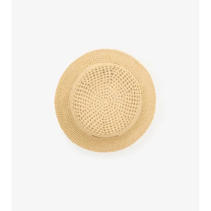 Bucket-Hut mit Raffia-Optik und Ritter-Stempel