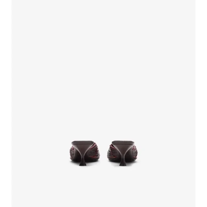 Cameo-Pantoletten aus gewebtem Leder mit Karomuster 
