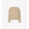 Cardigan aus Wolle und Kaschmir mit Karomuster und Schleife