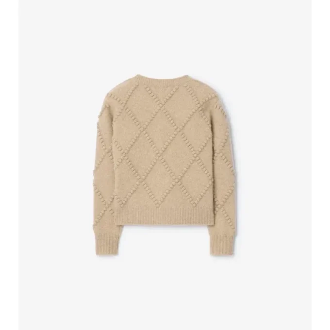 Cardigan aus Wolle und Kaschmir mit Karomuster und Schleife