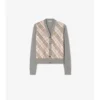 Cardigan aus Wolle und Seide mit Karomuster