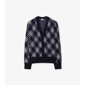 Cardigan aus Wollmischung mit Karomuster