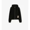 Check Label Baumwoll-Hoodie mit Reißverschluss
