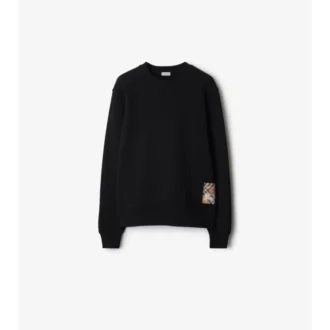Check Label Baumwoll-Sweatshirt
