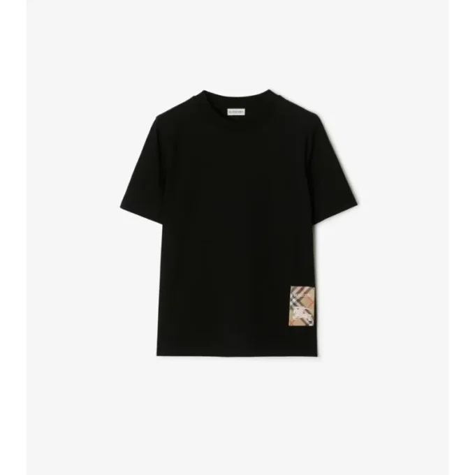 Check Label Baumwoll-T-Shirt