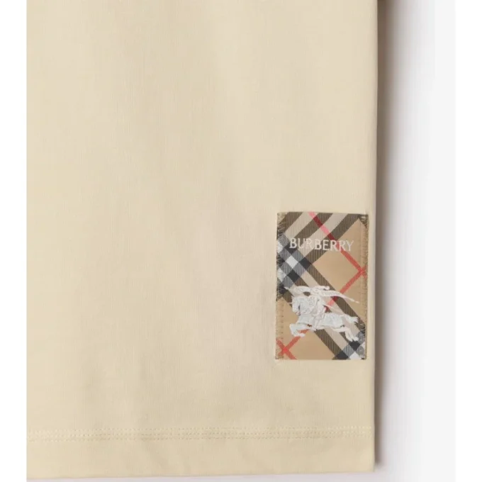 Check Label Baumwoll-T-Shirt