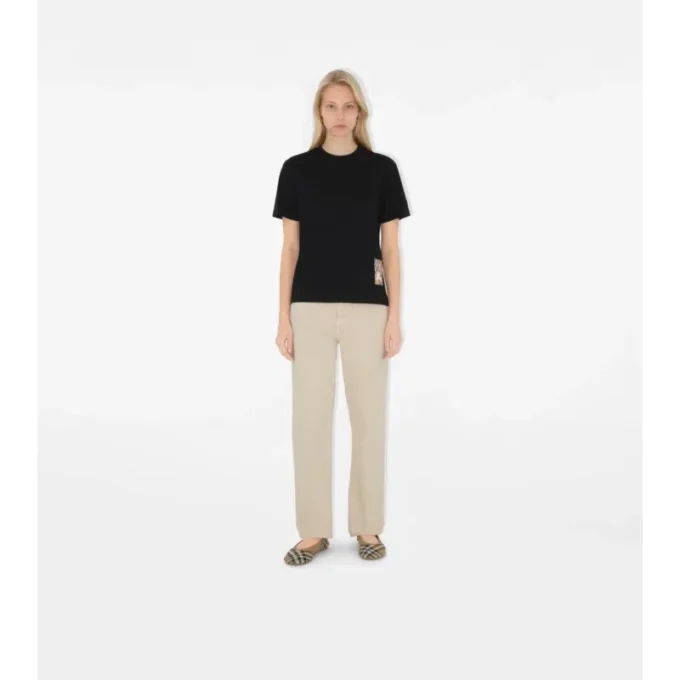 Check Label Baumwoll-T-Shirt