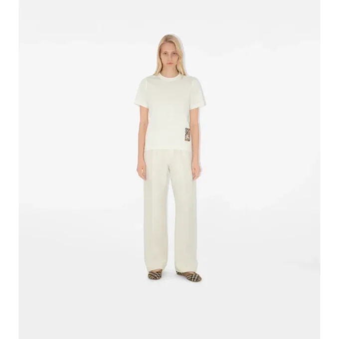Check Label Baumwoll-T-Shirt