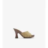 Check Leather Potter Mules 