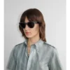 Check-Sonnenbrille mit rundem Rahmen
