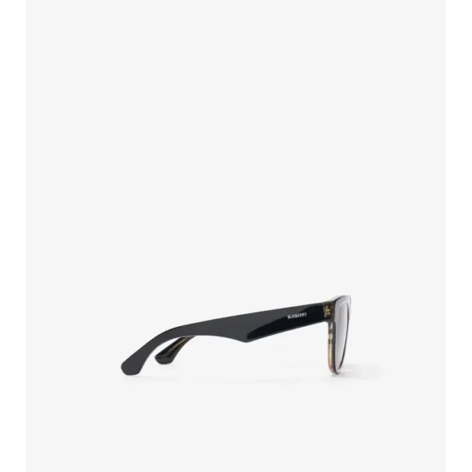 Check-Sonnenbrille mit rundem Rahmen