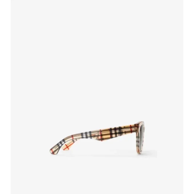 Check-Sonnenbrille mit rundem Rahmen