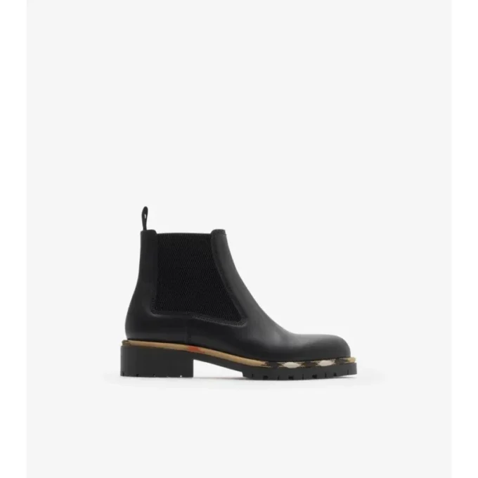 Chelsea-Stiefel aus Leder in der Farbe „Gravel“