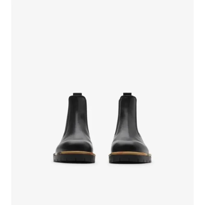 Chelsea-Stiefel aus Leder in der Farbe „Gravel“