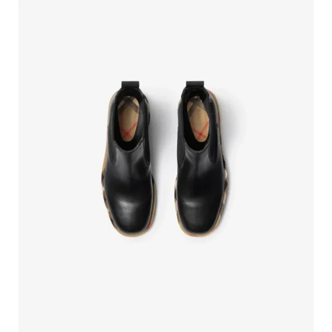 Chelsea-Stiefel aus Leder in der Farbe „Gravel“