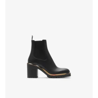 Chelsea-Stiefel aus Leder mit Kiesabsatz 
