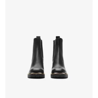 Chelsea-Stiefel aus Leder mit Kiesabsatz 