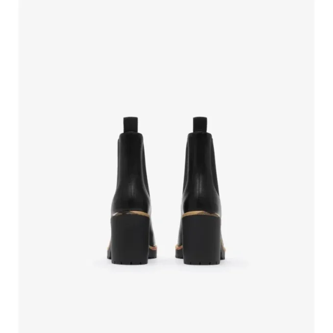 Chelsea-Stiefel aus Leder mit Kiesabsatz 