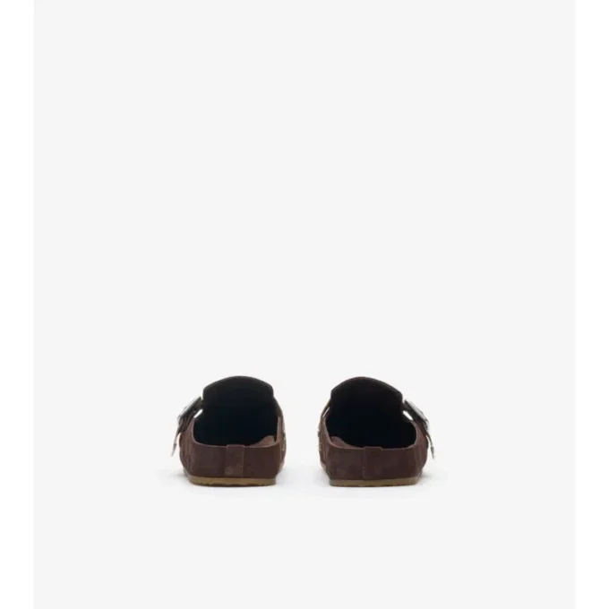 Clogs aus Wildleder mit Karomuster