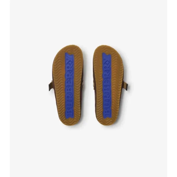Clogs aus Wildleder mit Karomuster