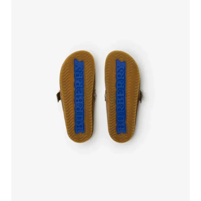 Clogs aus Wildleder mit Karomuster
