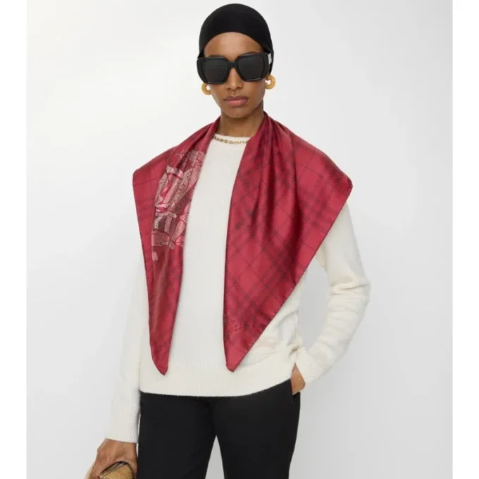 Crystal EKD Check Seidenschal