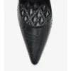 Dame High Pumps aus Leder mit Karomuster