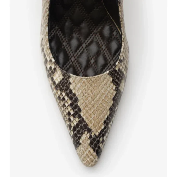 Dame High Pumps aus Leder mit Python-Print 