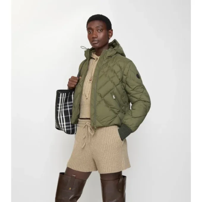 Delley Pufferjacke aus Nylon mit Karomuster
