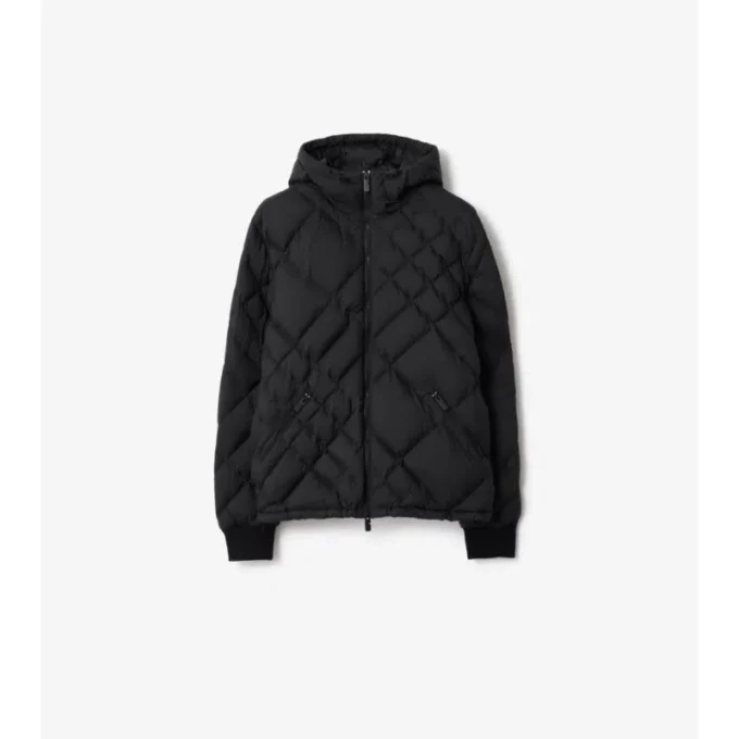 Doversgreen-Daunenjacke aus Nylon mit Karomuster