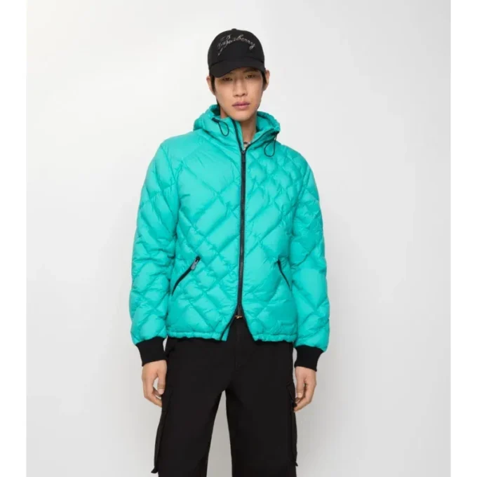 Doversgreen-Daunenjacke aus Nylon mit Karomuster