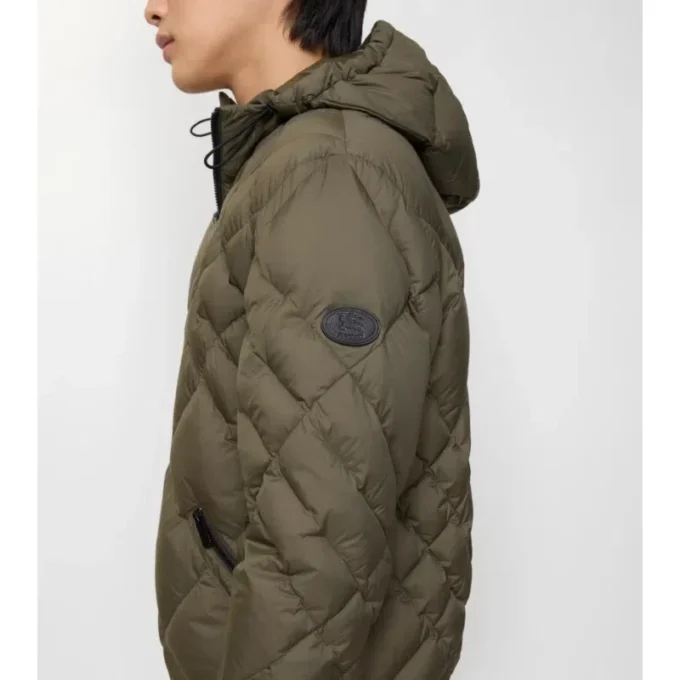 Doversgreen-Daunenjacke aus Nylon mit Karomuster
