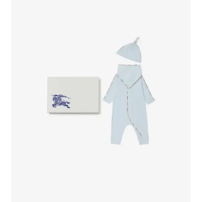 Dreiteiliges Baby-Geschenkset aus Stretch-Baumwolle