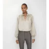 Geometrische Seidenbluse