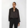Geometrische Seidenbluse