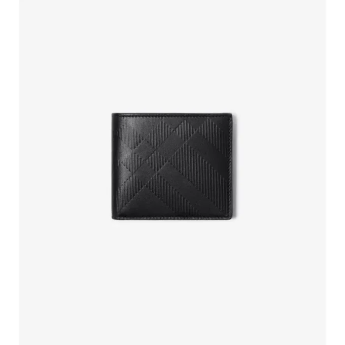 Geprägte Karomuster-Brieftasche