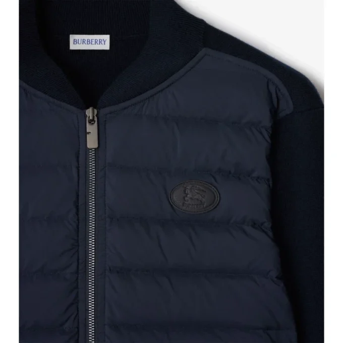 Gesteppte Jacke aus Nylon und Wolle