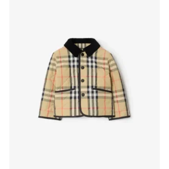 Gesteppte Nylon-Barn-Jacke mit Karomuster