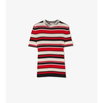Gestreiftes T-Shirt aus Wolle