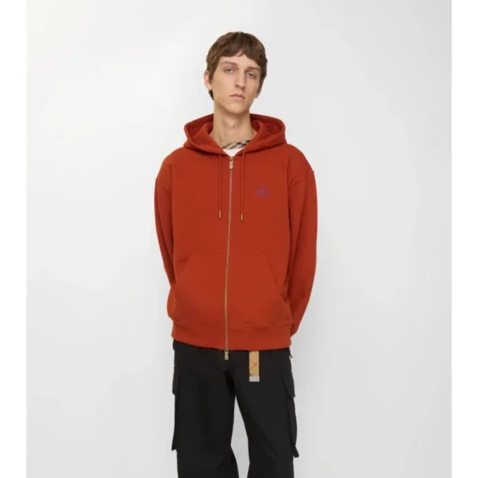 Gothic Logo Baumwoll-Kapuzenpullover mit Reißverschluss