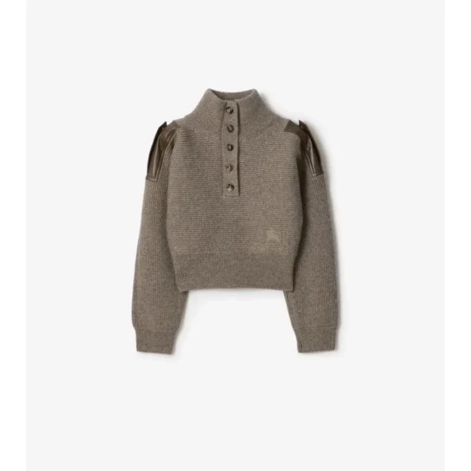 Halbknopf-Pullover aus Wolle