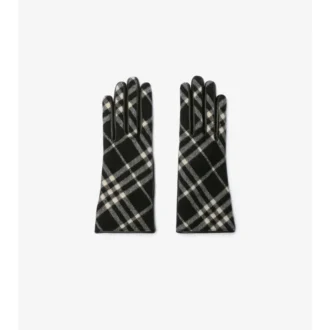 Handschuhe aus Wolle und Kaschmir mit Karomuster