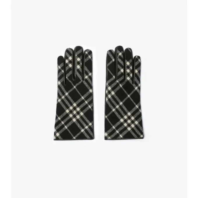 Handschuhe aus Wolle und Kaschmir mit Karomuster
