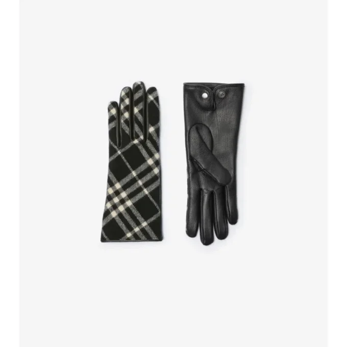 Handschuhe aus Wolle und Kaschmir mit Karomuster