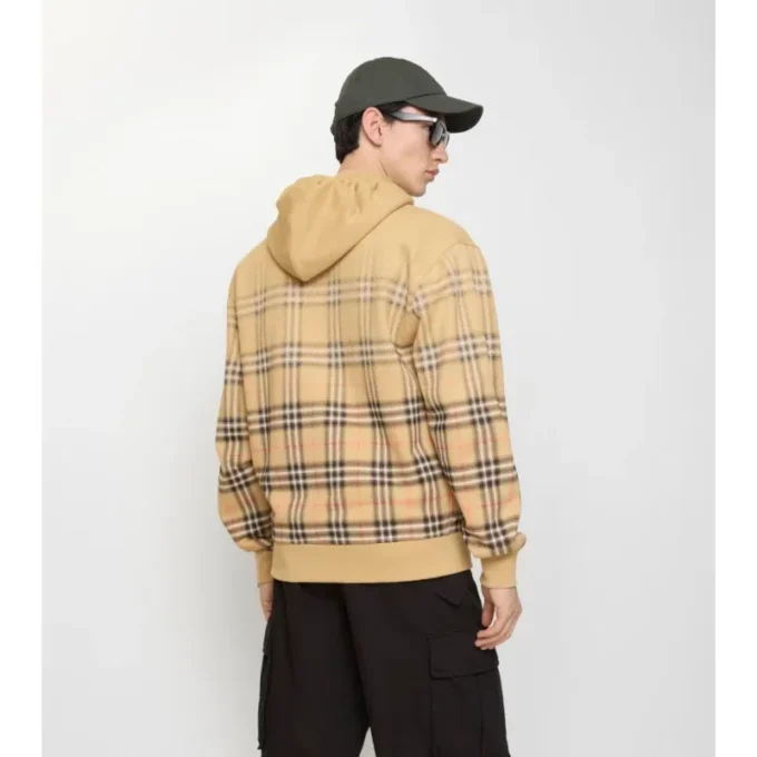 Hoodie aus Baumwolle mit Farbverlauf und Reißverschluss