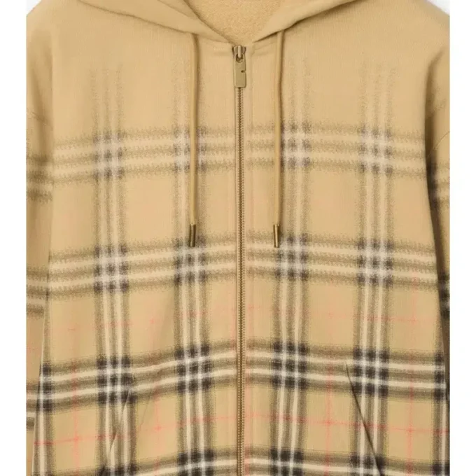 Hoodie aus Baumwolle mit Farbverlauf und Reißverschluss