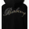 Hoodie aus Baumwolle mit Reißverschluss und kursivem Karomuster-Logo