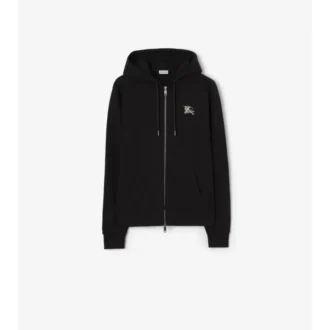 Hoodie aus Baumwolle mit Reiter-Stempel und Reißverschluss