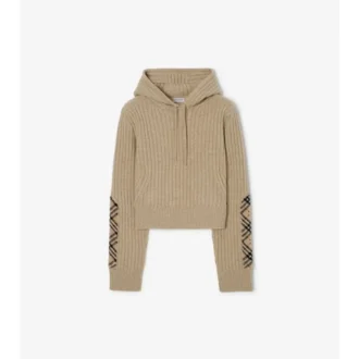 Hoodie aus Wolle und Kaschmir mit Karomuster